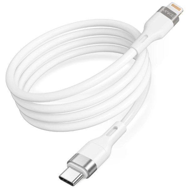 Фото - Кабель MAKE Type-C to Lightning 30W 1м Silicone White (MCB-LS1WH)