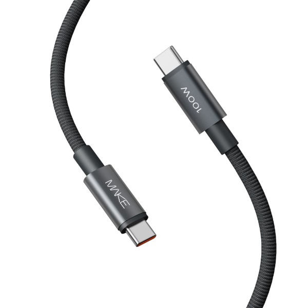 Фото - Кабель MAKE Type-C to Type-C PD 100W 2м Urban Pro Gray (MCB-CU2GR)