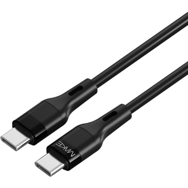 Фото - Кабель MAKE Type-C to Type-C PD 60W 1м Silicone Black (MCB-CS2BK)