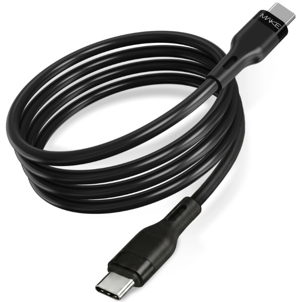 Фото - Кабель MAKE Type-C to Type-C PD 60W 1м Silicone Black (MCB-CS2BK)