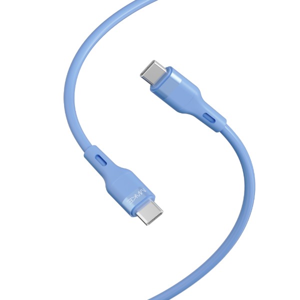 Фото - Кабель MAKE Type-C to Type-C PD 60W 1м Silicone Blue (MCB-CS2BL)