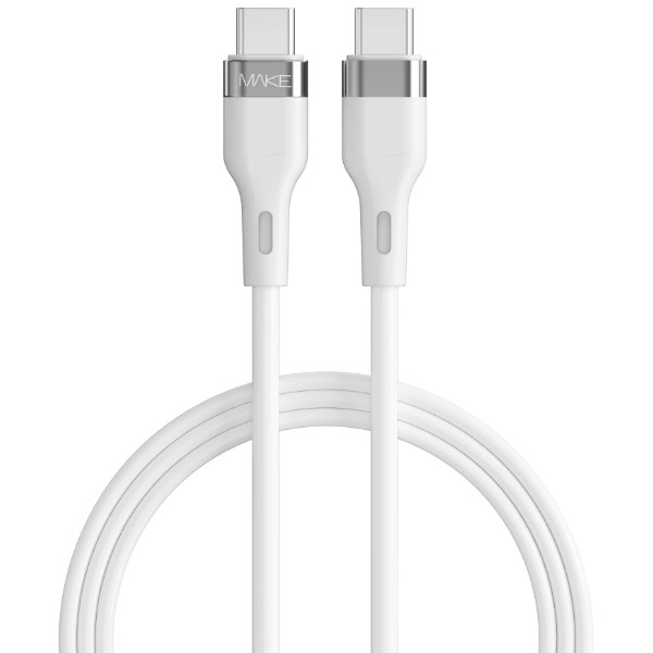 Фото - Кабель MAKE Type-C to Type-C PD 60W 1м Silicone White (MCB-CS2WH)