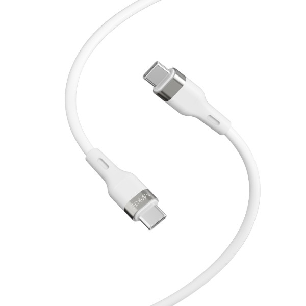 Фото - Кабель MAKE Type-C to Type-C PD 60W 1м Silicone White (MCB-CS2WH)