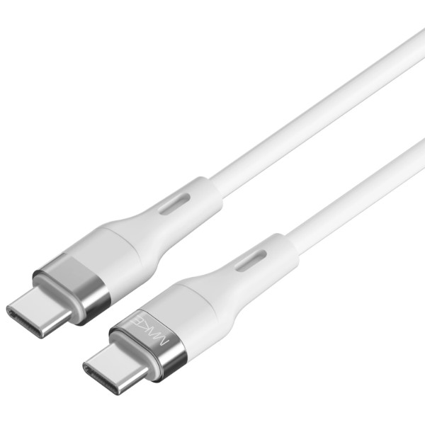 Фото - Кабель MAKE Type-C to Type-C PD 60W 1м Silicone White (MCB-CS2WH)