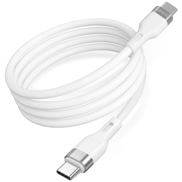 Фото - Кабель MAKE Type-C to Type-C PD 60W 1м Silicone White (MCB-CS2WH)
