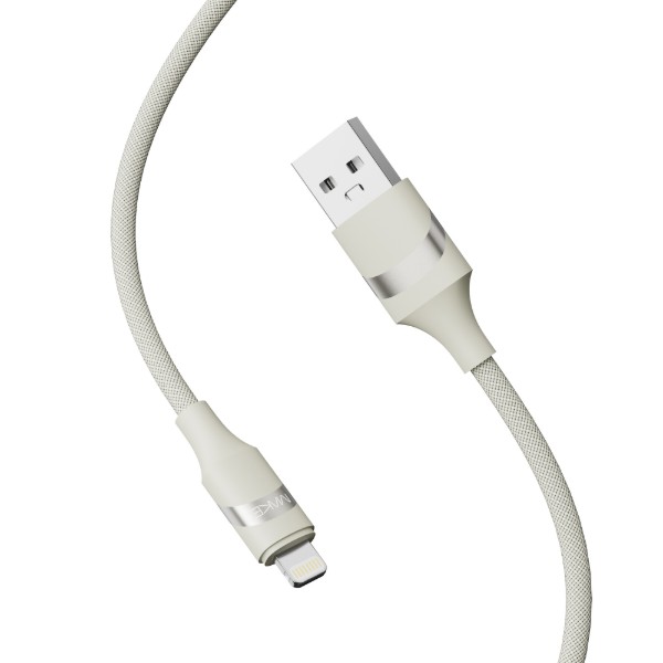 Фото - Кабель MAKE USB to Lightning 2.4A 1м Braid Beige (MCB-LB1BG)