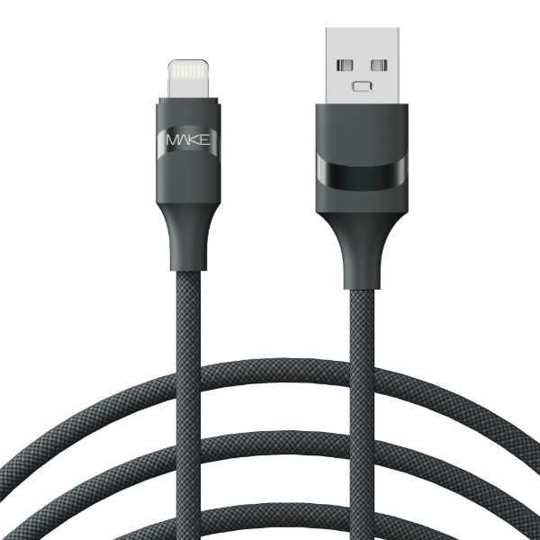 Фото - Кабель MAKE USB to Lightning 2.4A 1м Braid Black (MCB-LB1BK)