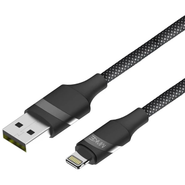 Фото - Кабель MAKE USB to Lightning 2.4A 1м Braid Black (MCB-LB1BK)