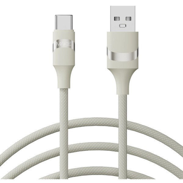 Фото - Кабель MAKE USB to Type-C 3A 1м Braid Beige (MCB-CB1BG)