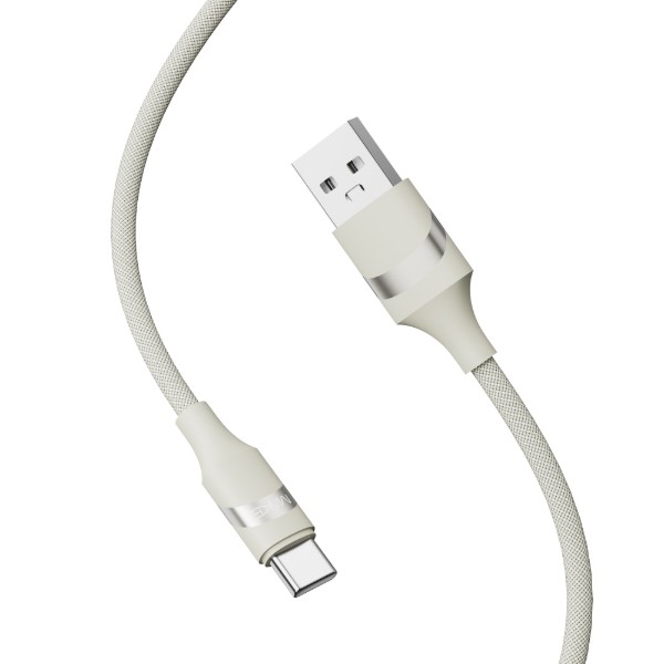 Фото - Кабель MAKE USB to Type-C 3A 1м Braid Beige (MCB-CB1BG)