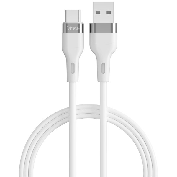 Фото - Кабель MAKE USB to Type-C 3A 1м Silicone White (MCB-CS1WH)