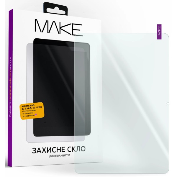 Фото - Защитное стекло для планшета MAKE Xiaomi Pad 8/ 8 Pro/ 7/ 7 Pro (MGT-XP8/8P)