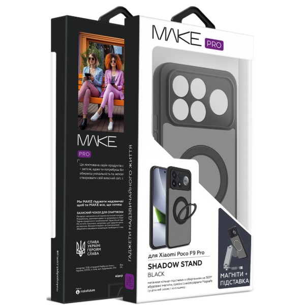Фото - Чехол для смартфона MAKE Xiaomi Poco F9 Pro Shadow Stand Black (MCSDT-XPF9PBK)