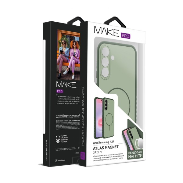 Фото - Чохол для смартфону MAKE Atlas Magnet for Samsung A37, Green (MTLSM-SA37GN)