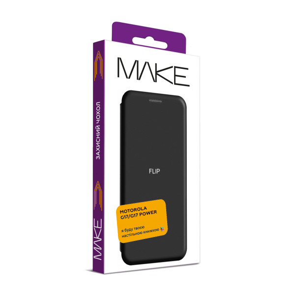 Фото - Чохол для смартфона MAKE Flip for Motorola G17/G17 Power, Black (MCP-MG17/G17PBK)