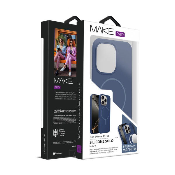 Фото - Чехол для смартфона MAKE for Apple iPhone 16 Pro Silicone Solo Navy Blue (MCSO-AI16PNV)