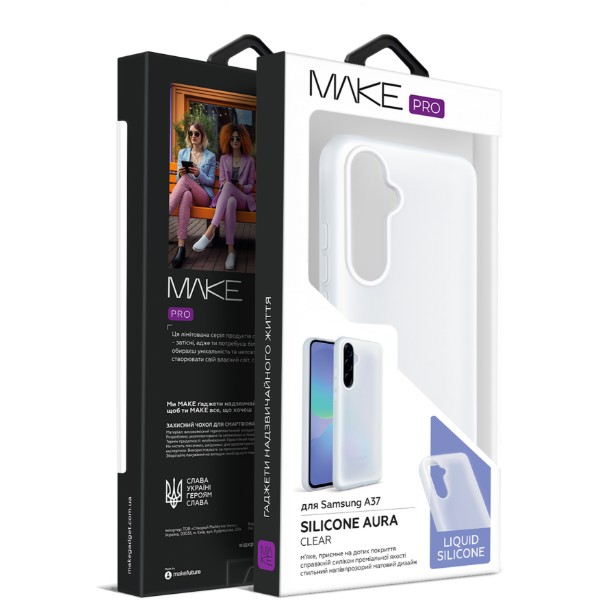 Фото - Чехол для смартфона MAKE Silicone for Samsung A37, Aura Clear (MCLA-SA37)