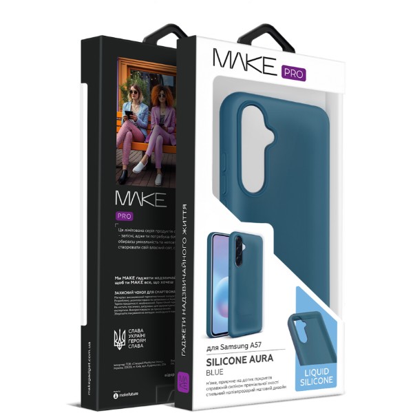 Фото - Чехол для смартфона MAKE Silicone for Samsung A57, Aura Blue (MCLA-SA57BL)
