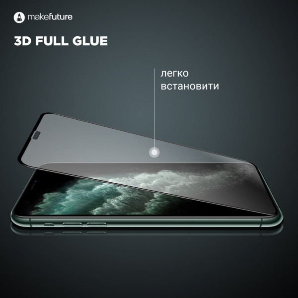 Фото - Защитное стекло для смартфона MakeFuture 3D Apple iPhone 11 Black (MG3D-AI11)