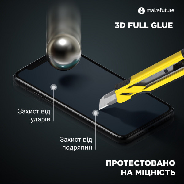 Фото - Защитное стекло для смартфона MakeFuture 3D Apple iPhone 11 Black (MG3D-AI11)