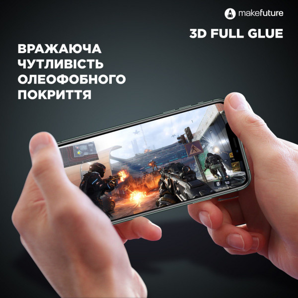 Фото - Защитное стекло для смартфона MakeFuture 3D Apple iPhone 11 Black (MG3D-AI11)