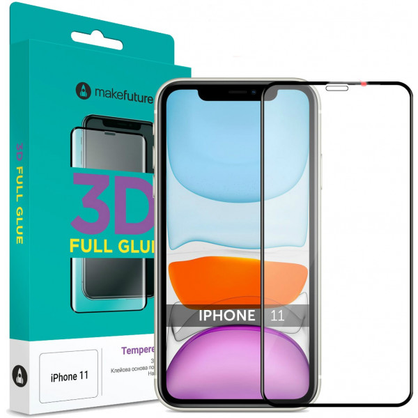 Фото - Защитное стекло для смартфона MakeFuture 3D Apple iPhone 11 Black (MG3D-AI11)