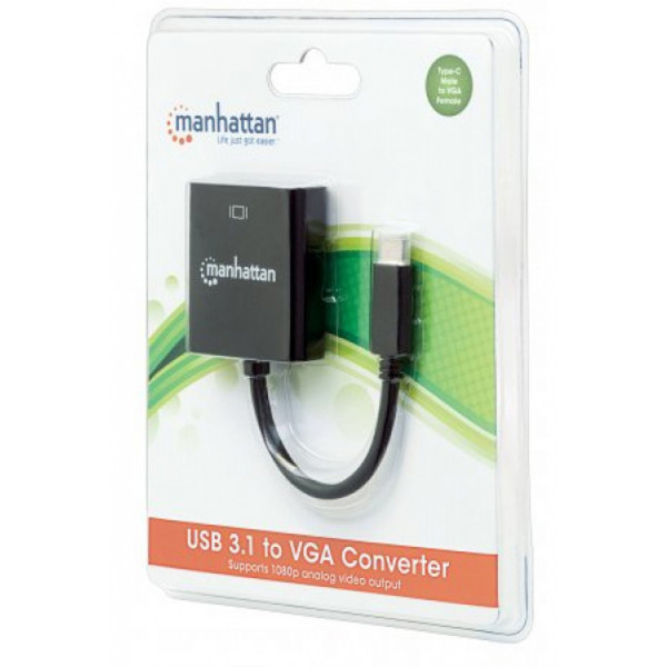 Фото - Перехідник Manhattan USB 3.1 Type-C - VGA (F) Black (151771)