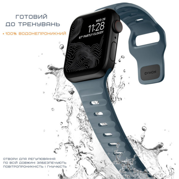 Фото - Ремінець для смарт-годинника Nomad Sport Band Marine Blue 46mm/49mm (NM01133285)