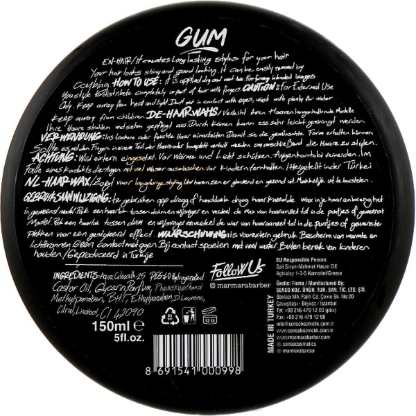 Фото - Віск для укладки волосся Marmara Barber Aqua Wax Gum 150 мл (8691541000998)