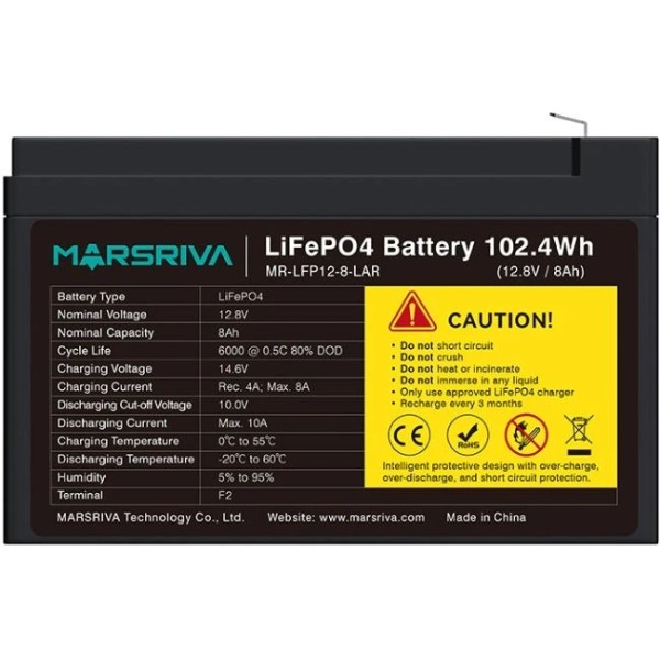 Фото - Аккумулятор для ИБП Marsriva 12.8V (MR-LFP12-8-LAR)