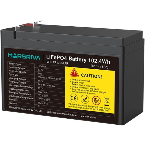 Фото - Аккумулятор для ИБП Marsriva 12.8V (MR-LFP12-8-LAR)