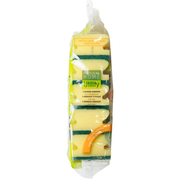 Фото - Набір губок поролонових для миття посуду MARTINI SPA 5 Strong Fiber Compact 5 шт. (7088P00)