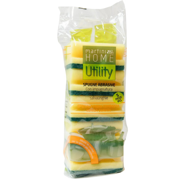 Фото - Набір губок поролонових для миття посуду MARTINI SPA 5 Strong Fiber Compact 5 шт. (7088P00)