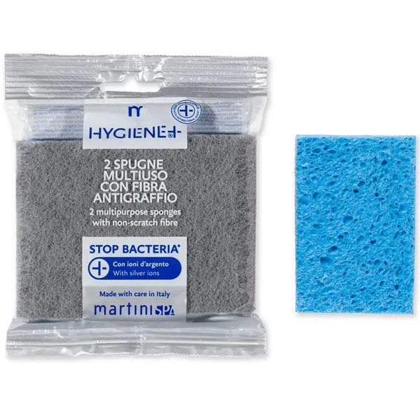 Фото - Набор губок целлюлозных для мытья посуды MARTINI SPA HYGIENE+ 2 Multipurpose Sponges With Non-Scratch Fibre (7083HYG)