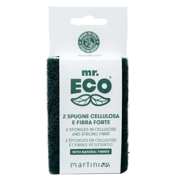 Фото - Губка для миття посуду целюлозна MARTINI SPA Mr.Eco 2 Sponges In Cellulose And Strong Fibre (7227MRE)
