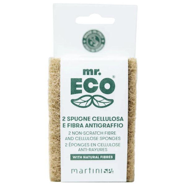 Фото - Губка для мытья посуды целлюлозная MARTINI SPA Mr.Eco 2 Non-Scratch Fibre And Cellulose Sponges (7228MRE)