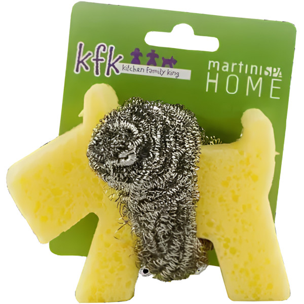 Фото - Губка для мытья посуды металлическая MARTINI SPA Sponge Dog With Inox Spiral (7102H00)