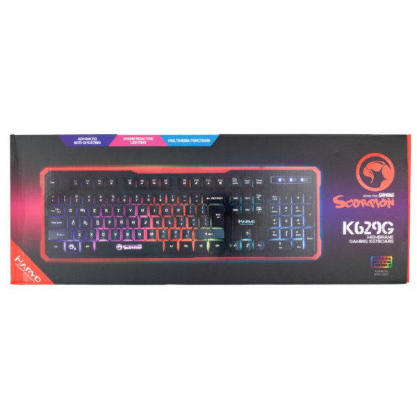 Фото - Клавіатура дротова ігрова Marvo K629G Multi-LED Black/Red USB