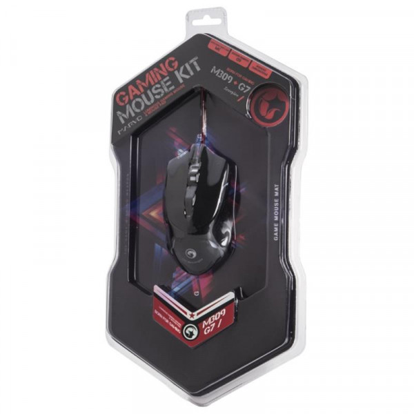 Фото - Миша дротова ігрова Marvo M309 + коврик G1 Black (M309+G1) USB