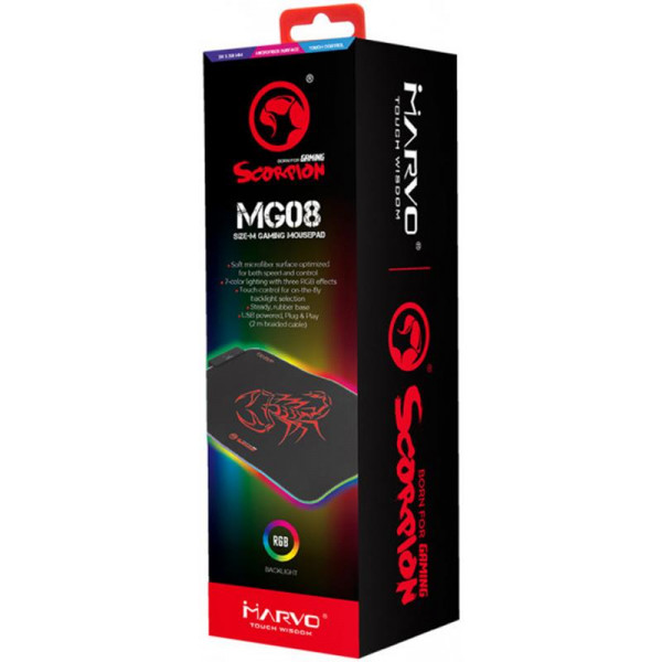 Фото - Коврик для мыши игровой Marvo MG08 M RGB Lighting (MG08.M.RGB)