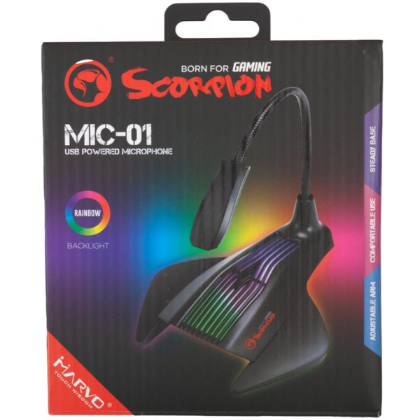 Фото - Мікрофон до комп'ютера Marvo MIC-01 Multi-LED Black