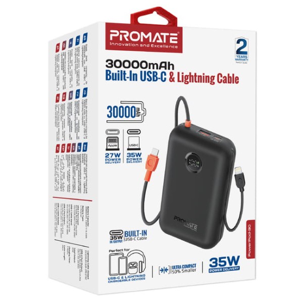 Фото - Батарея мобильная Promate 30000mAh (powerpod-30.black)