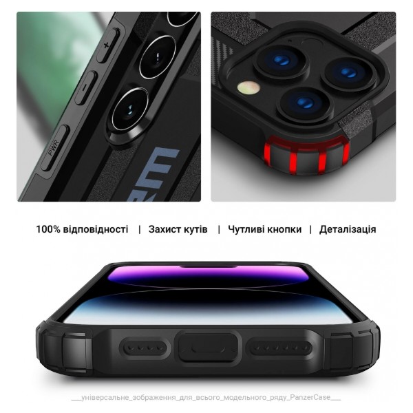 Фото - Чехол для смартфона Armorstandart Panzer for Apple iPhone 15 Pro Max Black (ARM73741)