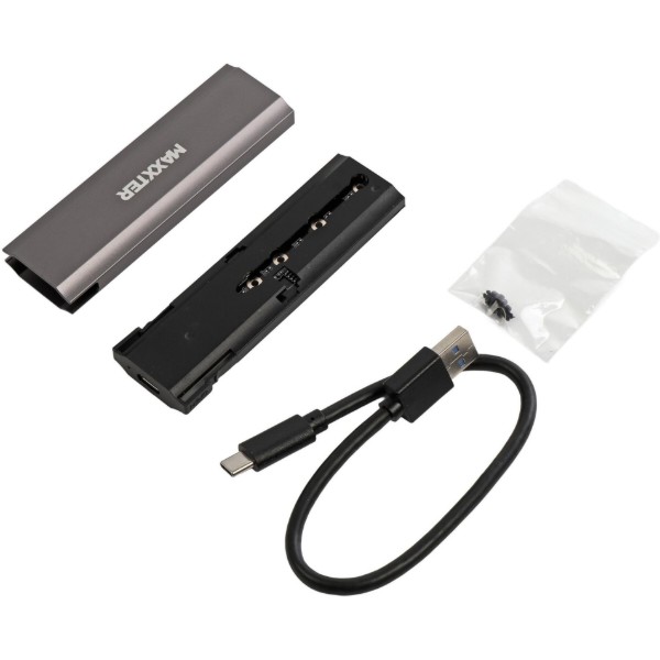 Фото - Зовнішня кишеня Maxxter M.2 NVMe PCIe, USB 3.1 Type-C Gen2, Metal, Black (EHDE-2280S-02)