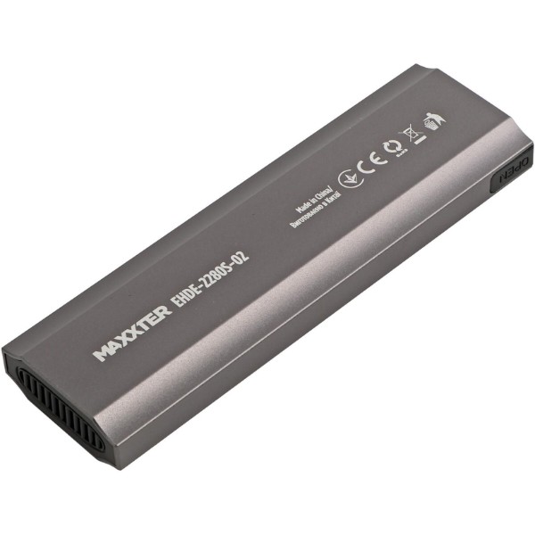 Фото - Зовнішня кишеня Maxxter M.2 NVMe PCIe, USB 3.1 Type-C Gen2, Metal, Black (EHDE-2280S-02)