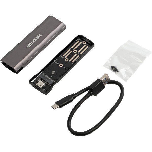 Фото - Зовнішня кишеня Maxxter M.2 NVMe PCIe, USB 3.1 Type-C Gen2, Metal, Black (EHDE-2280S-02)