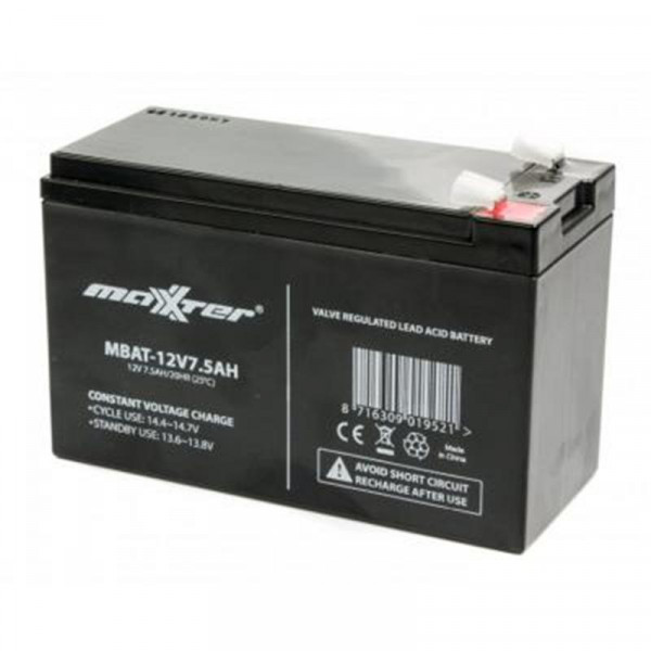 Фото - Акумулятор для ДБЖ Maxxter 12V 7.5AH (MBAT-12V7.5AH) AGM