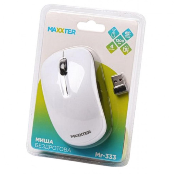 Фото - Мышь беспроводная Maxxter Mr-333-W White USB