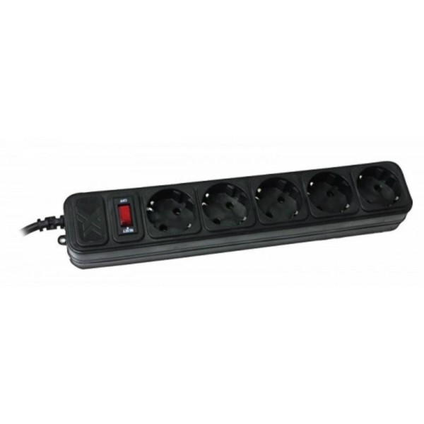 Фото - Сетевой фильтр Maxxter SPM5-G-10B черный, 3 м кабель, 5 розеток