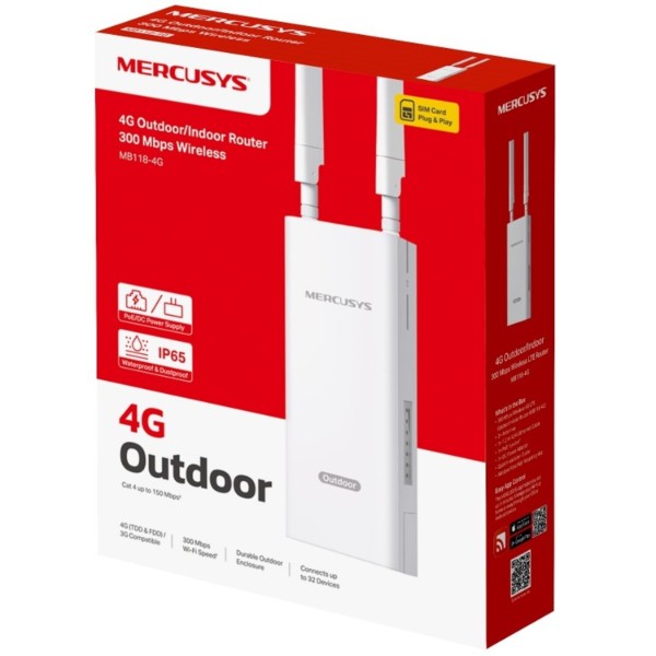 Фото - Маршрутизатор интернет 4G Mercusys MB118-4G